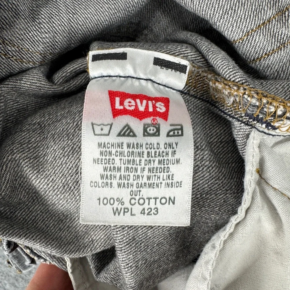 Levis 501 Mens Jeans Gray Straight Leg‎ Button Fly Denim Pants W30 L32 Y2K 2009